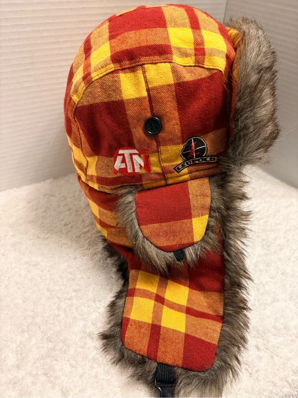 Minnesota Golden Gophers Maroon & Gold Plaid Fur Detail Trapper Adult Hat